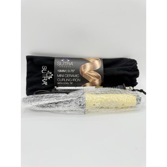 Sutra Beauty 19 mm/0.75" Mini Ceramic Curling Iron With Cool Tip In Yellow NIB - Picture 1 of 1